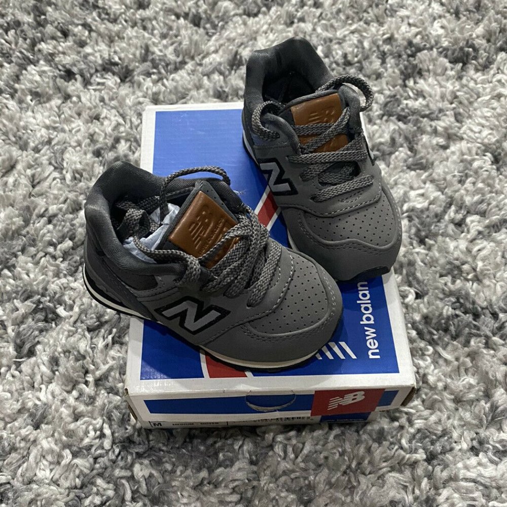 NEW BALANCE KL574YHI Baby Toddler Boys Sneakers Grey Size 4 M NIB